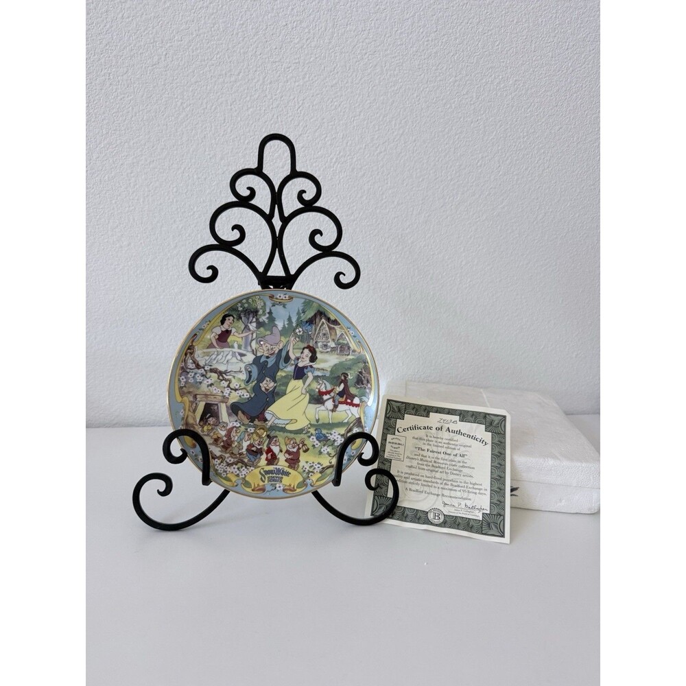 Snow White Musical Plate Bradford Exchange The Fairest One of All Disney 8" VTG